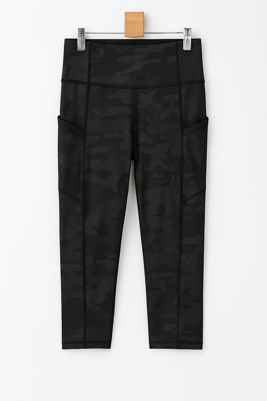 Lululemon Fast and Free Crop II 19" *Non-Reflective Incognito Camo Multi Grey US4/ UK8