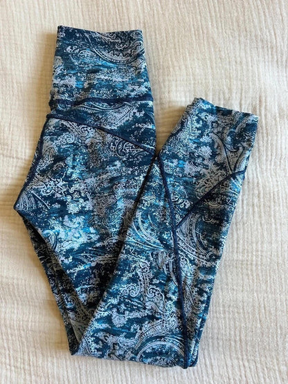 Lululemon In Movement 7/8 Tights/ Leggings *Everlux 25" Paisley Glaze Multi US2/ UK6